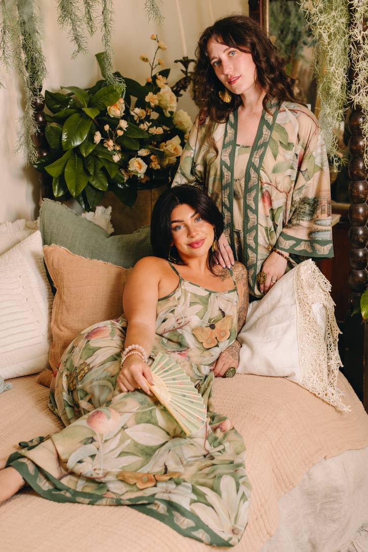 Additional view of Fleur De Soleil Bohéme Long Maxi Slip Dress with Florals from Robin Boutique.