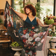 Flight of Fancy Scarf with Hummingbirds a& Floral by Market of Stars Robin Boutique