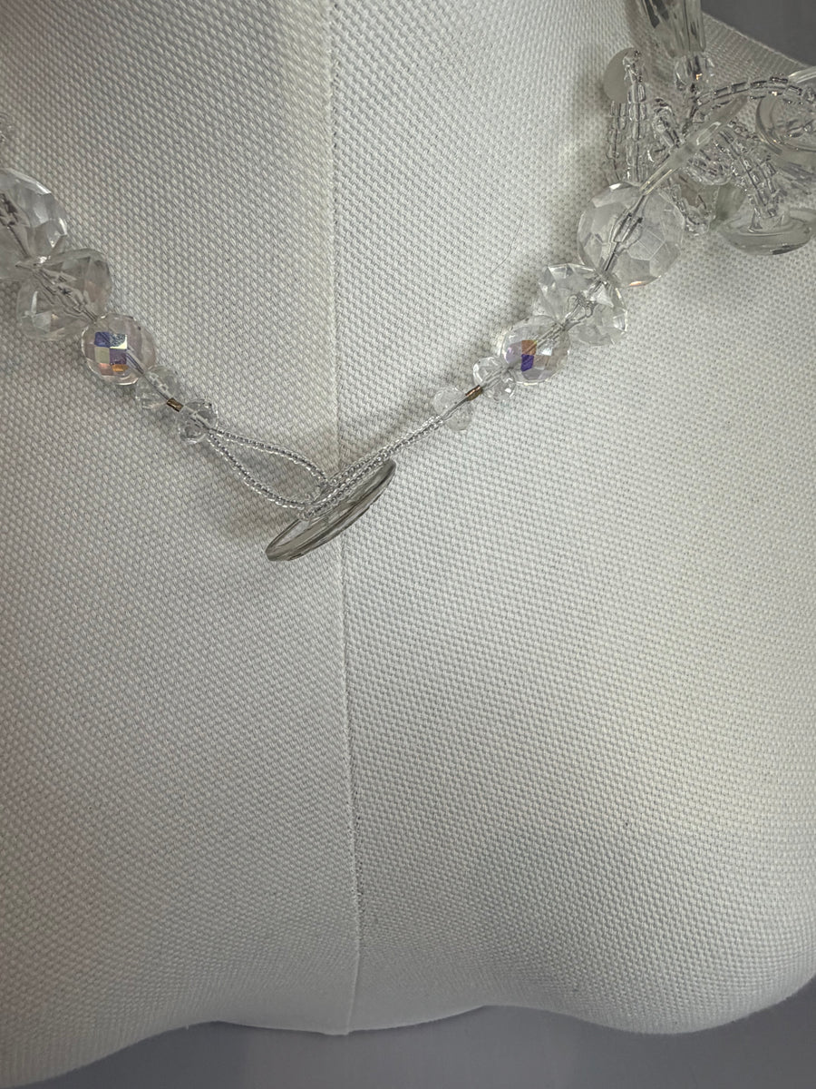 Crystal Clear Button Necklace by The Vintage Jewel