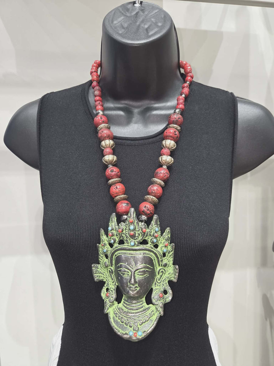 Red Coral Goddess Necklace