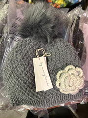 Chantilly Knit Beanie By Many Hands with flower