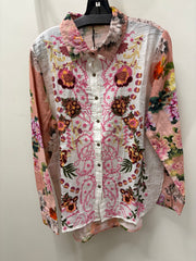 Blush Garden Gauze Embroidered Button Down by All About Her