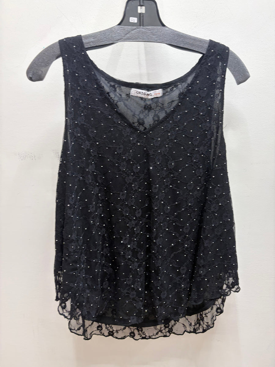 Sparkly Lace Tank Top by Origami