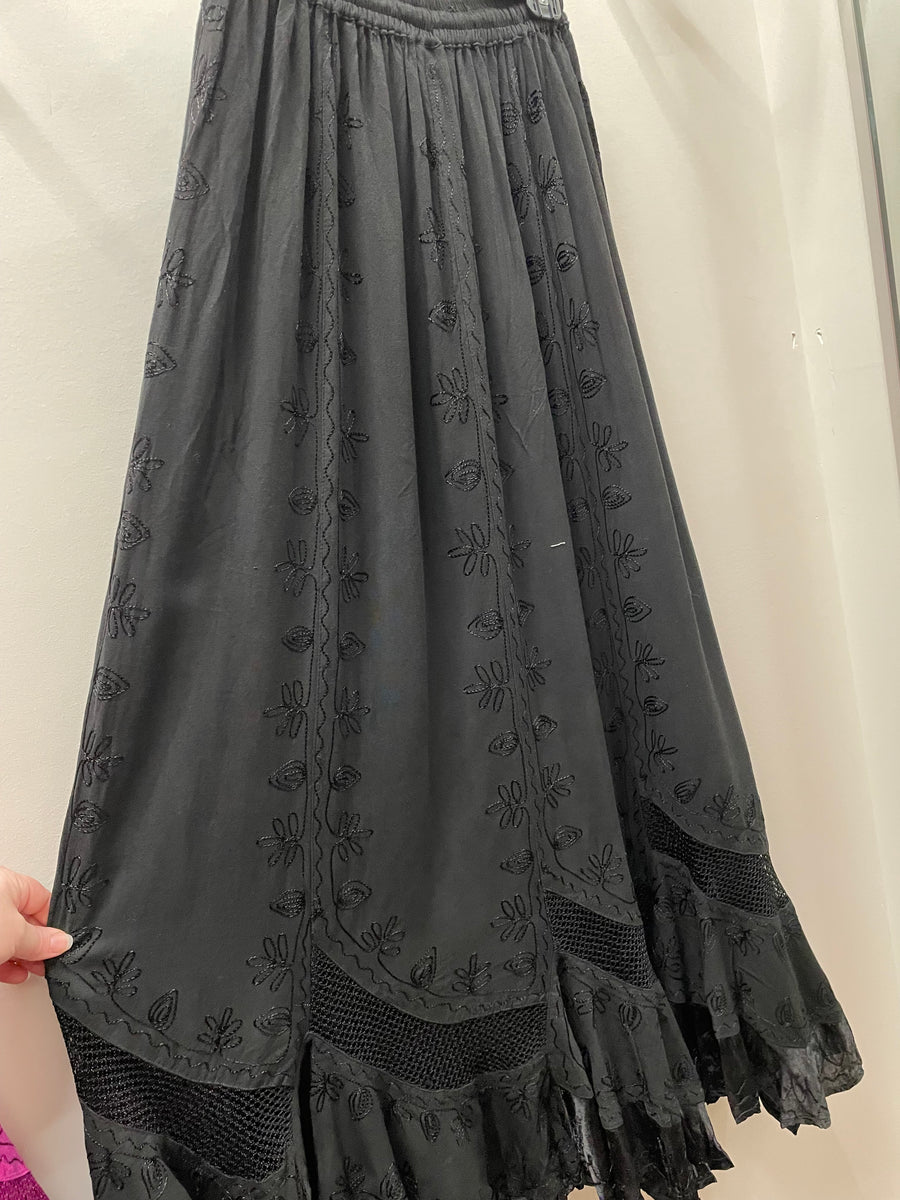 Embroidered Maxi Skirt