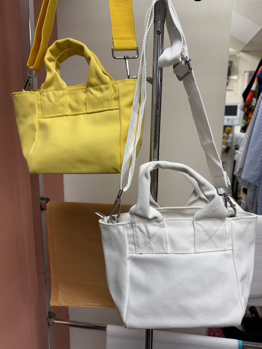 Small Canvas Tote Handbag with Detachable Shoulder Strap