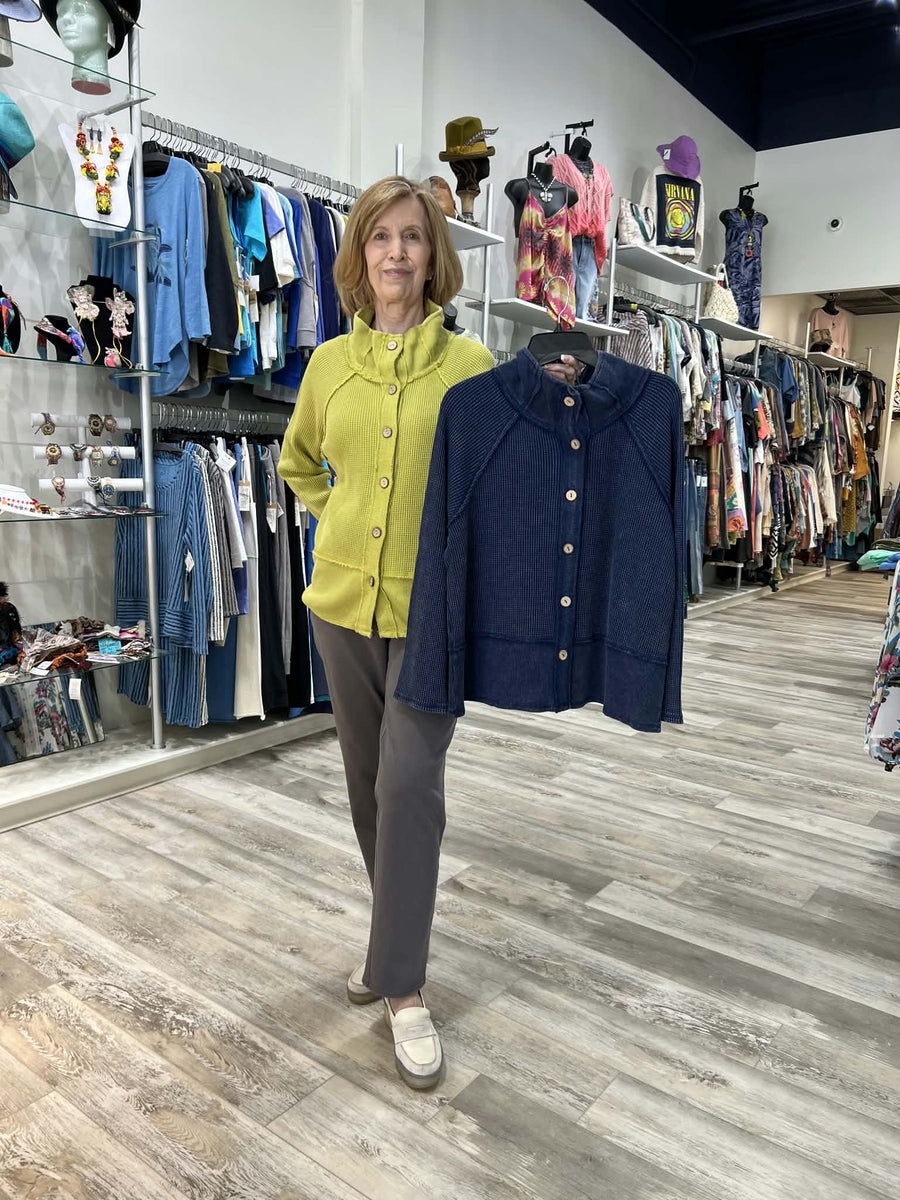 Mixed Waffle Mock Neck by Escape