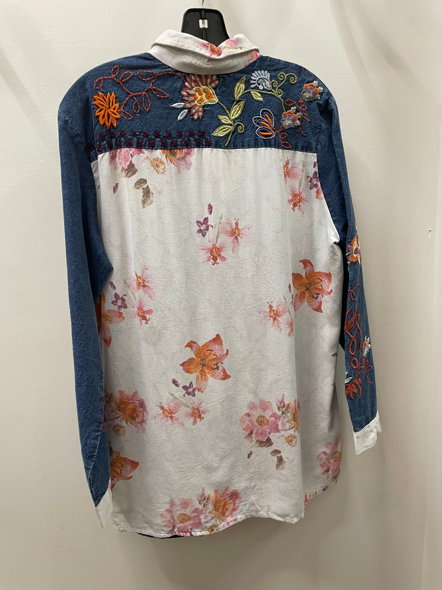 Floral Fusion Denim Blouse by All About Her