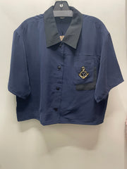 Reworked Flowy Crop Button Down #122
