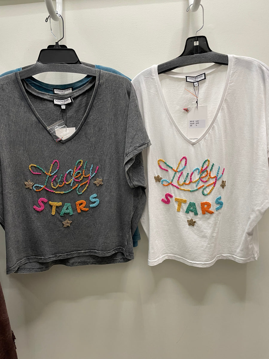 Beaded Lucky Stars Tee