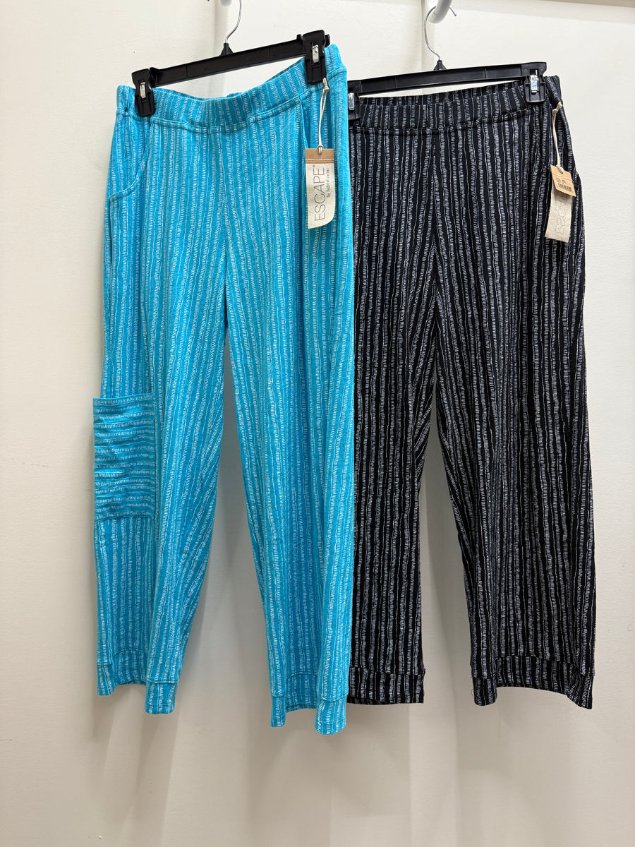 Bali Stripe Cotton Slub Pocket Flood Pant