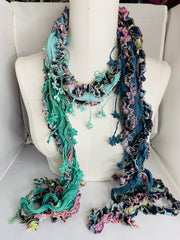 Boho Mixed Tassel Handmade Scarf Necklace