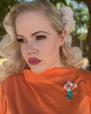 Tiki Merkitty Brooch by Miss Fluff x Lipstick & Chrome Robin Boutique
