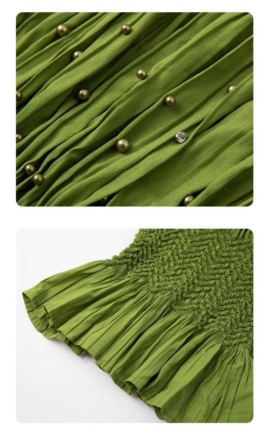 Pleated Blouse with Pearls and Diamonds by EllyNDale