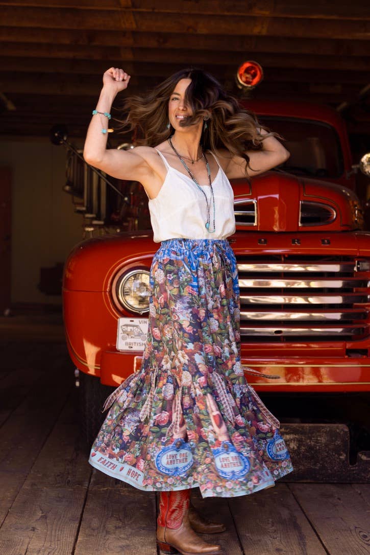 Additional view of Love Language Atelier Skirt with Floral Print from Robin Boutique.