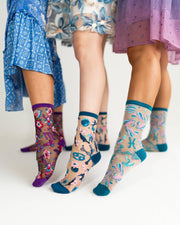 Cancer Zodiac Sheer Crew Sock