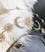 Sun Moon Stars Goddess Crown Halo Headband, Boho Headpiece Robin Boutique