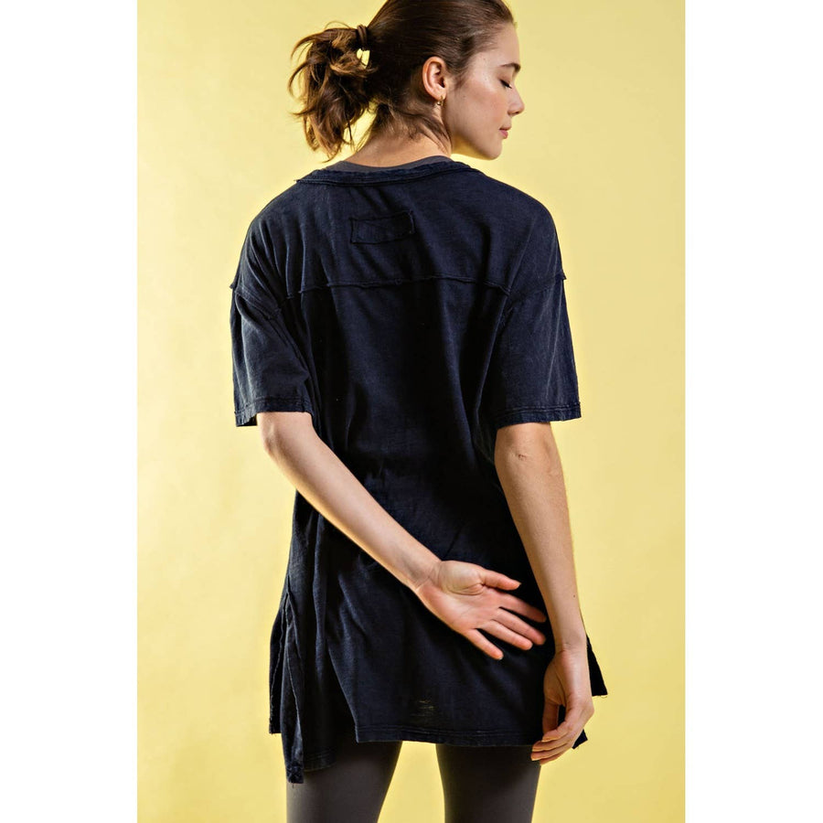 Mineral Washed Short Sleeve Tee by Rae Mode T9774 Robin Boutique