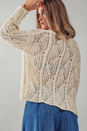 Cable Knit Button Down Cardigan by Aaron and Amber - Robin Boutique-Boutique 