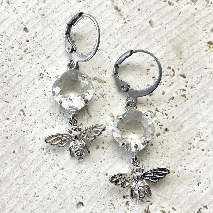 Silver Bee Earrings