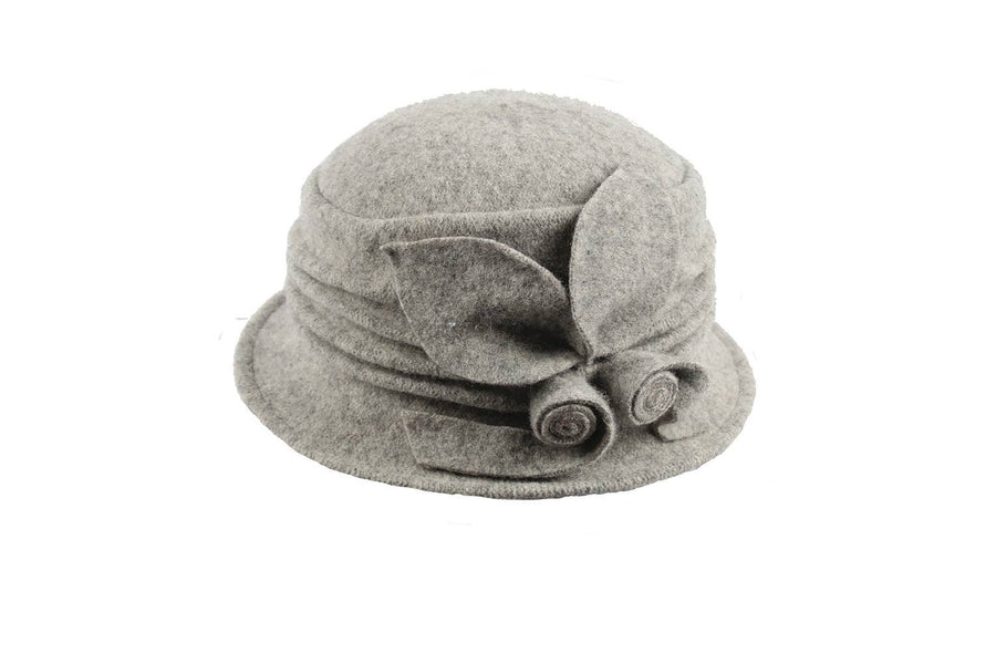 Boiled Wool Ribbed Cloche Hat