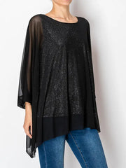 Chiffon Tunic Top with Sparkly Tank Top by Origami