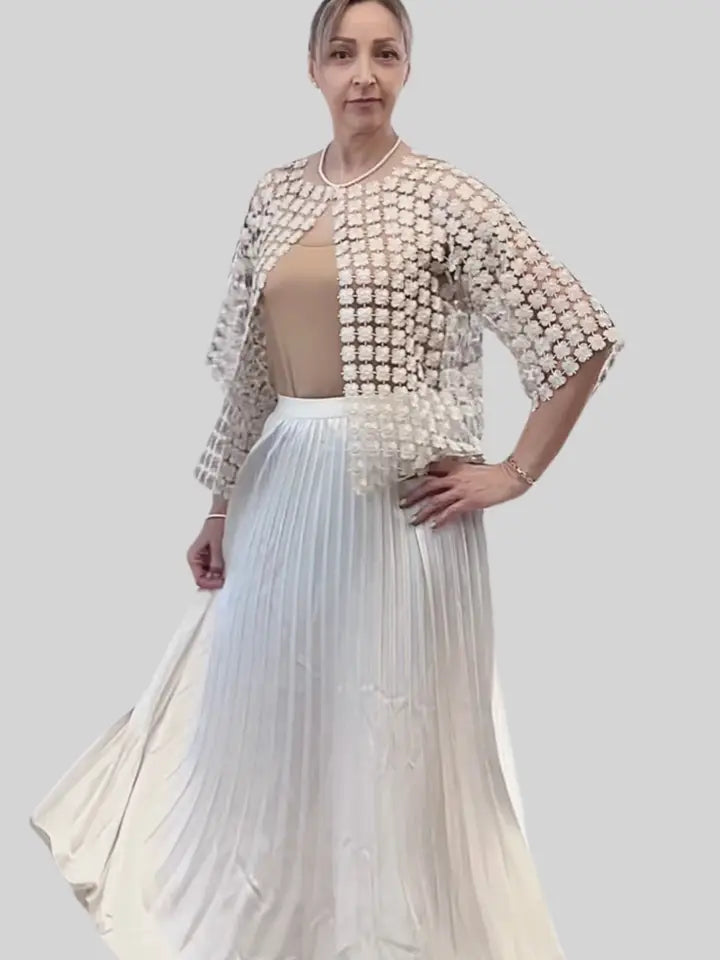 Pleating Crushed Sateen Skirt by EllyNDale