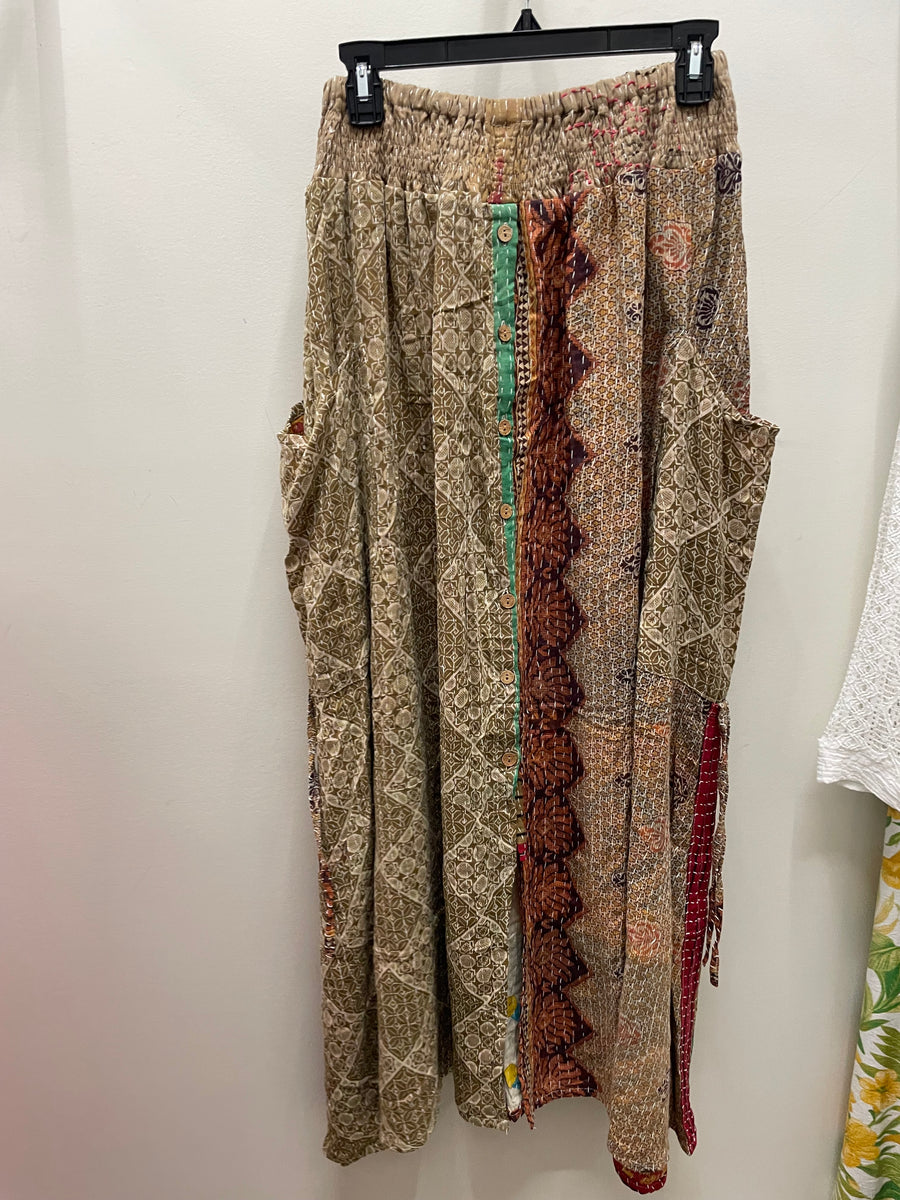 Pareo Kantha Butterfly Cargo Skirt #068 by Kantha Bae