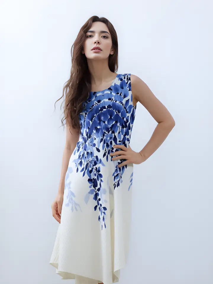 Pleated Floral Dress by EllyNDale