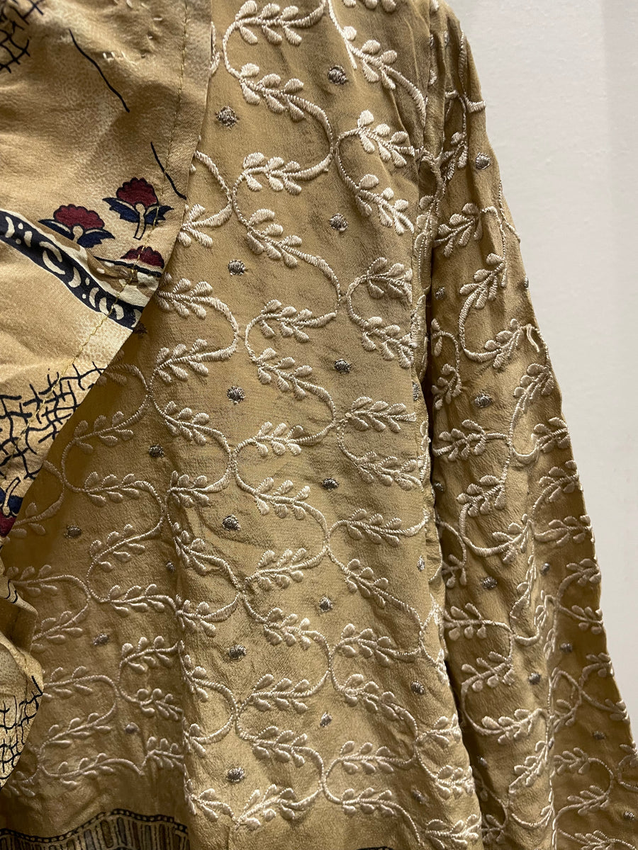 Additional view of Crepe Sari Ruffle Daisy Blouse #146 by Kantha Bae from Robin Boutique.