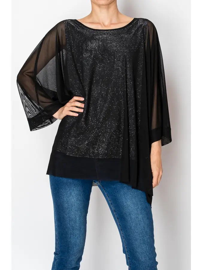 Chiffon Tunic Top with Sparkly Tank Top by Origami