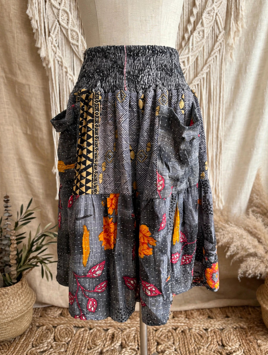 Pareo Kantha Meadow Skirt #068 by Kantha Bae