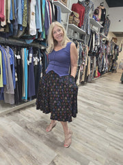 Carefree Skirt in Geranium Print by Effie's Heart 683-667 Robin Boutique