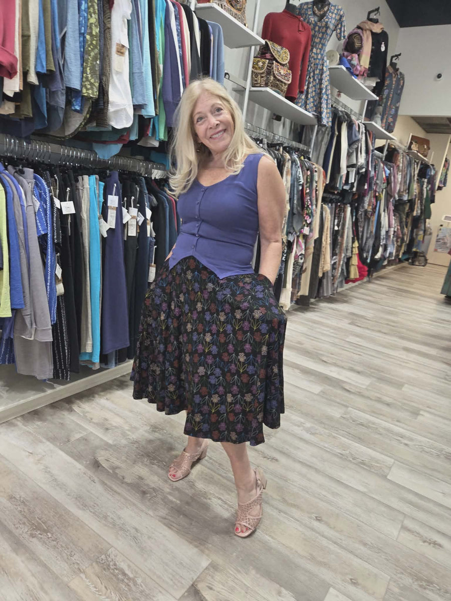 Carefree Skirt in Geranium Print by Effie's Heart 683-667 Robin Boutique