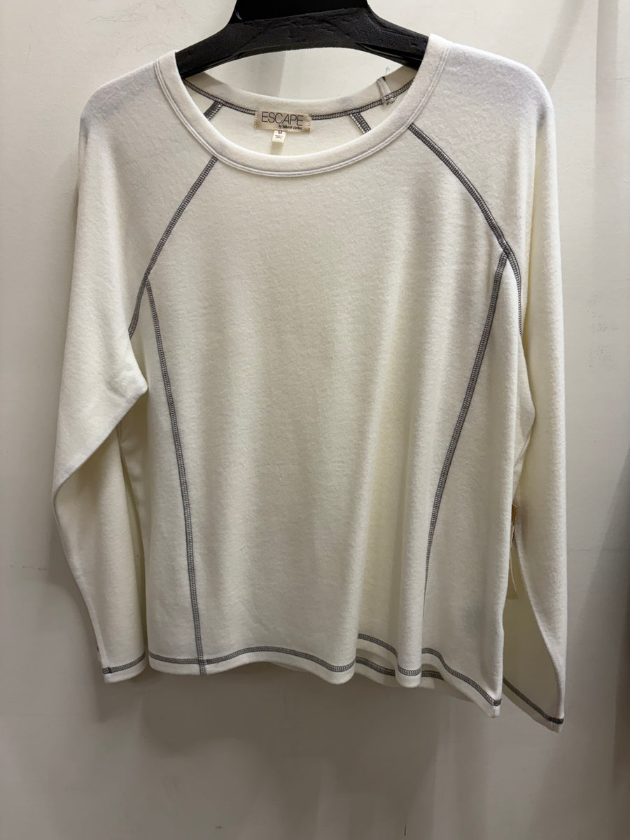 Butter Rib Knit Raglan Pullover by Escape