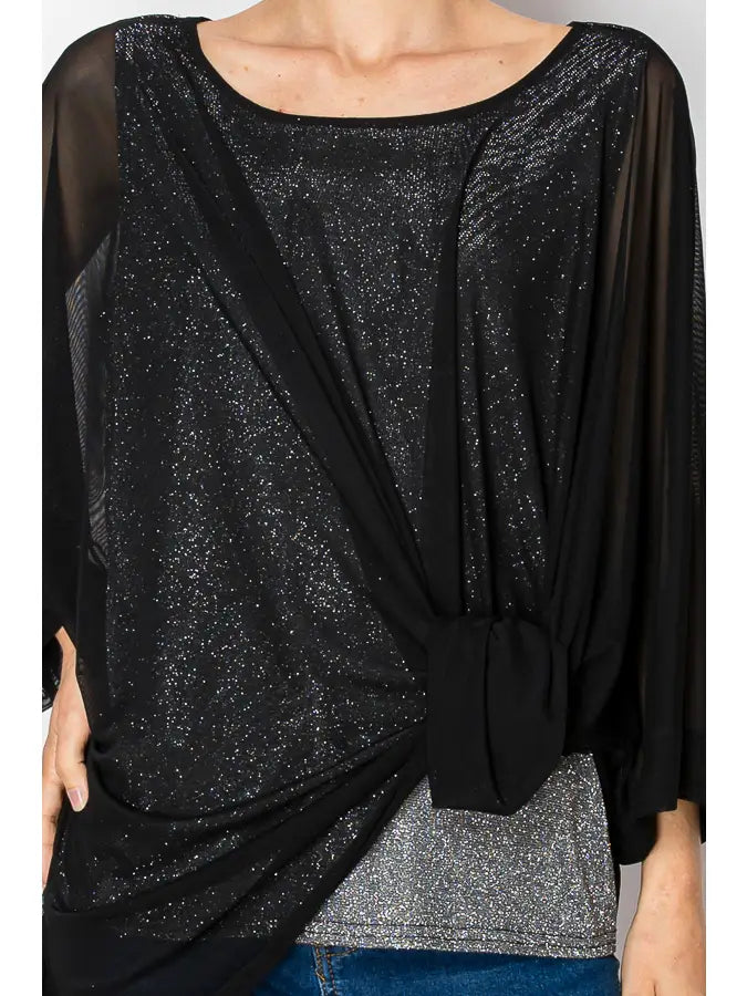 Chiffon Tunic Top with Sparkly Tank Top by Origami