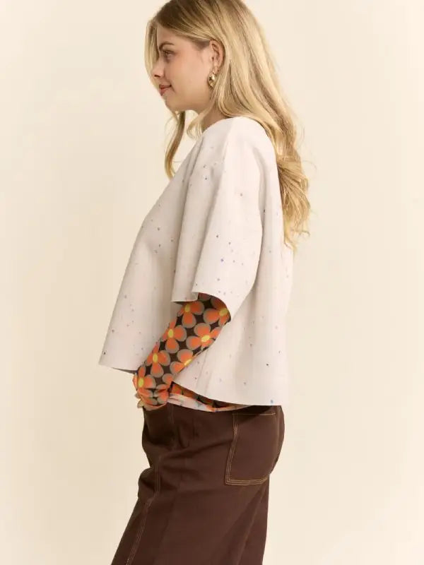 Star Print Relaxed Tee by Davi & Dani