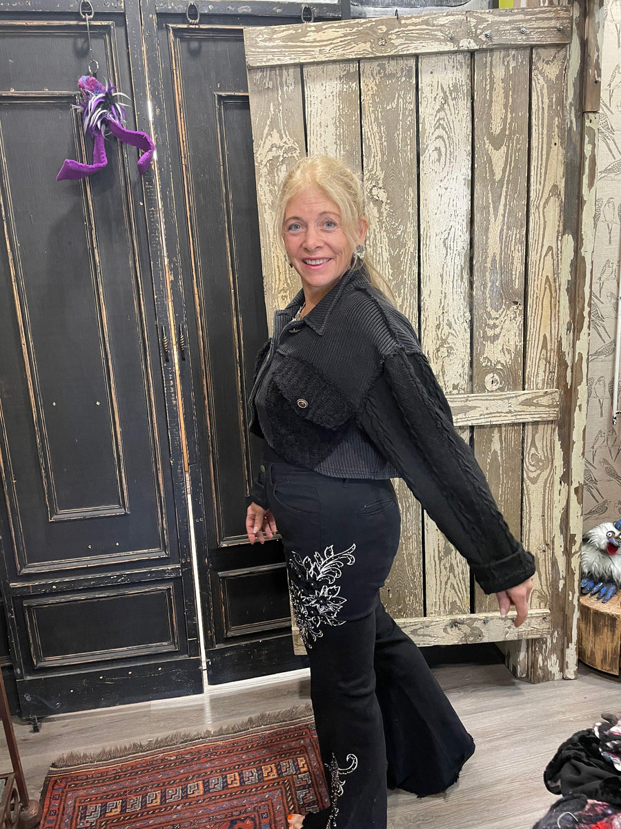 POL Embroidered and Embellished Flare Jean FWP107 - Robin Boutique-Boutique 