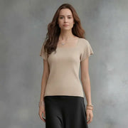 Pleated Short Sleeve Top by EllyNDale
