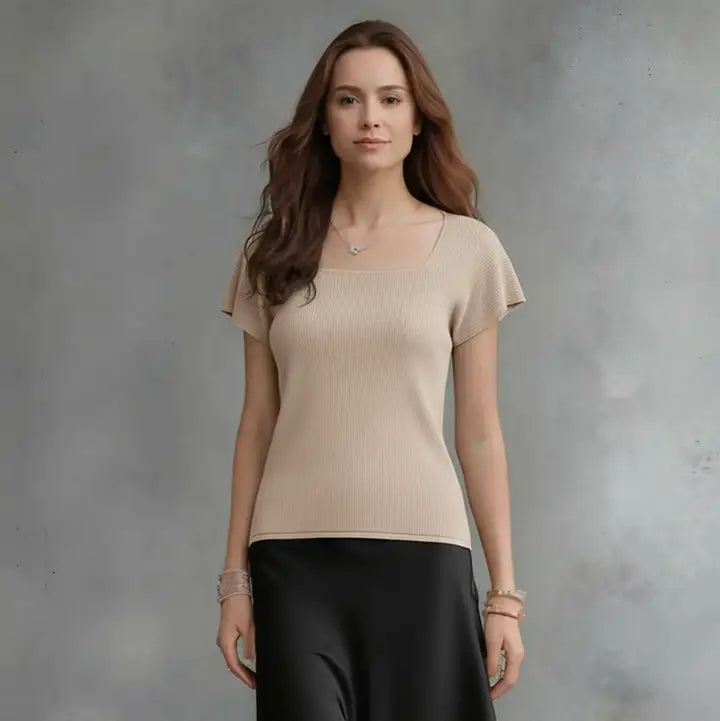 Pleated Short Sleeve Top by EllyNDale