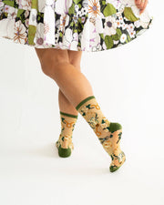 Taurus Zodiac Shimmer Sheer Crew Sock