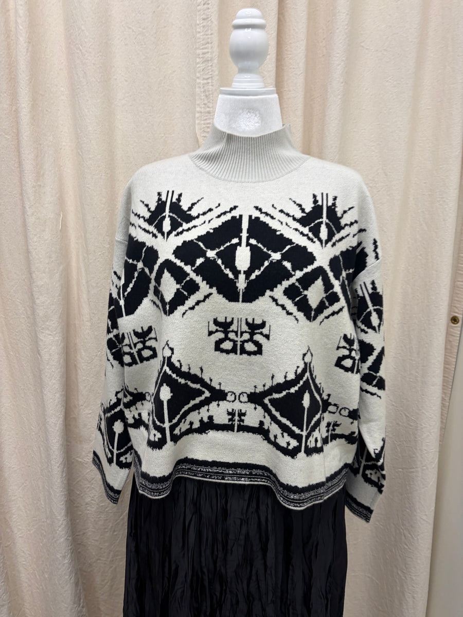 Graphic Fair Isle Pullover by Olivia