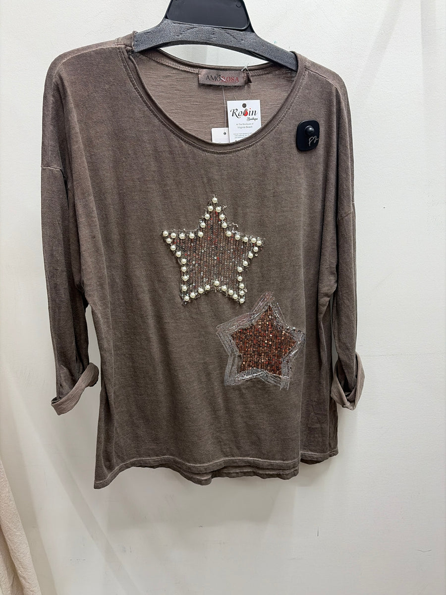 Pearl Double Star Top by Amorosa