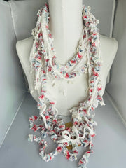 Boho Mixed Tassel Handmade Scarf Necklace