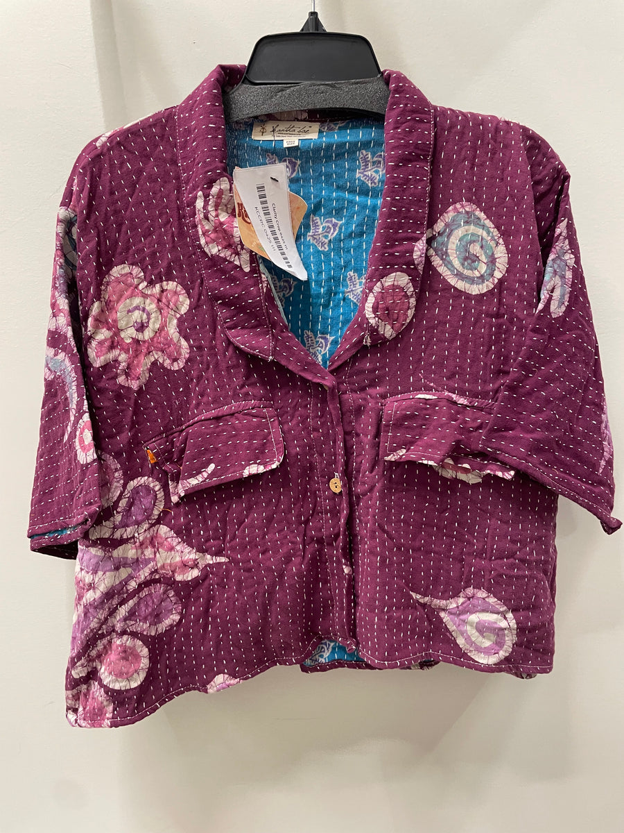 Kantha Clarity Crop Button Down #111 by Kantha Bae