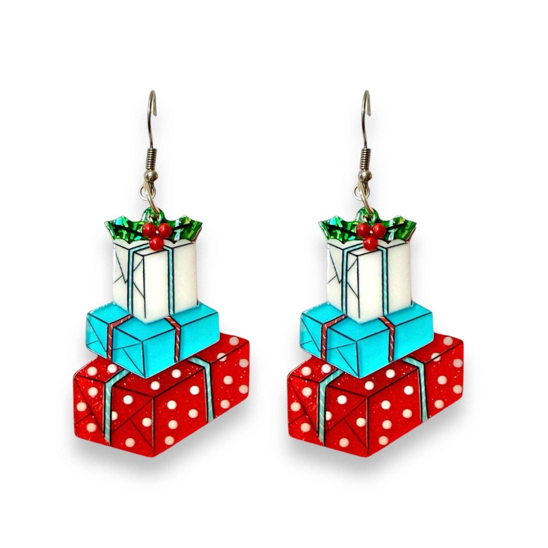 Christmas Happy Mail Earrings by 50's Vintage Dame x Lipstick & Chrome Robin Boutique