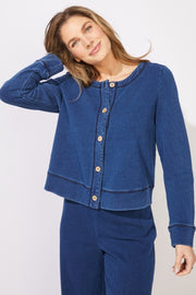 Color Wash Terry Cropped Cardi by Escape by Habitat