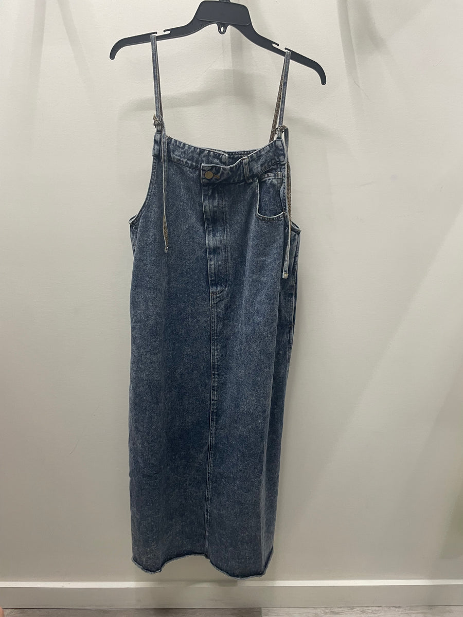 Denim Overall Dress by Davi & Dani Robin Boutique