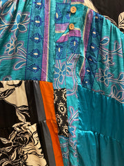 Rasgulla Sari Twilight Maxi Dress #257 by Kantha Bae
