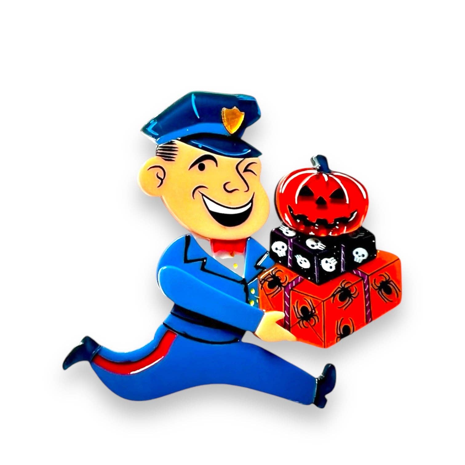 Halloween Happy Mail Brooch by 50's Vintage Dame x Lipstick & Chrome Robin Boutique