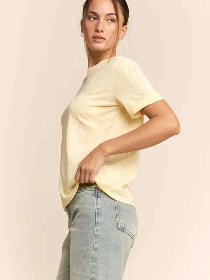 Rhinestone Embellished Relaxed Tee by Davi & Dani
